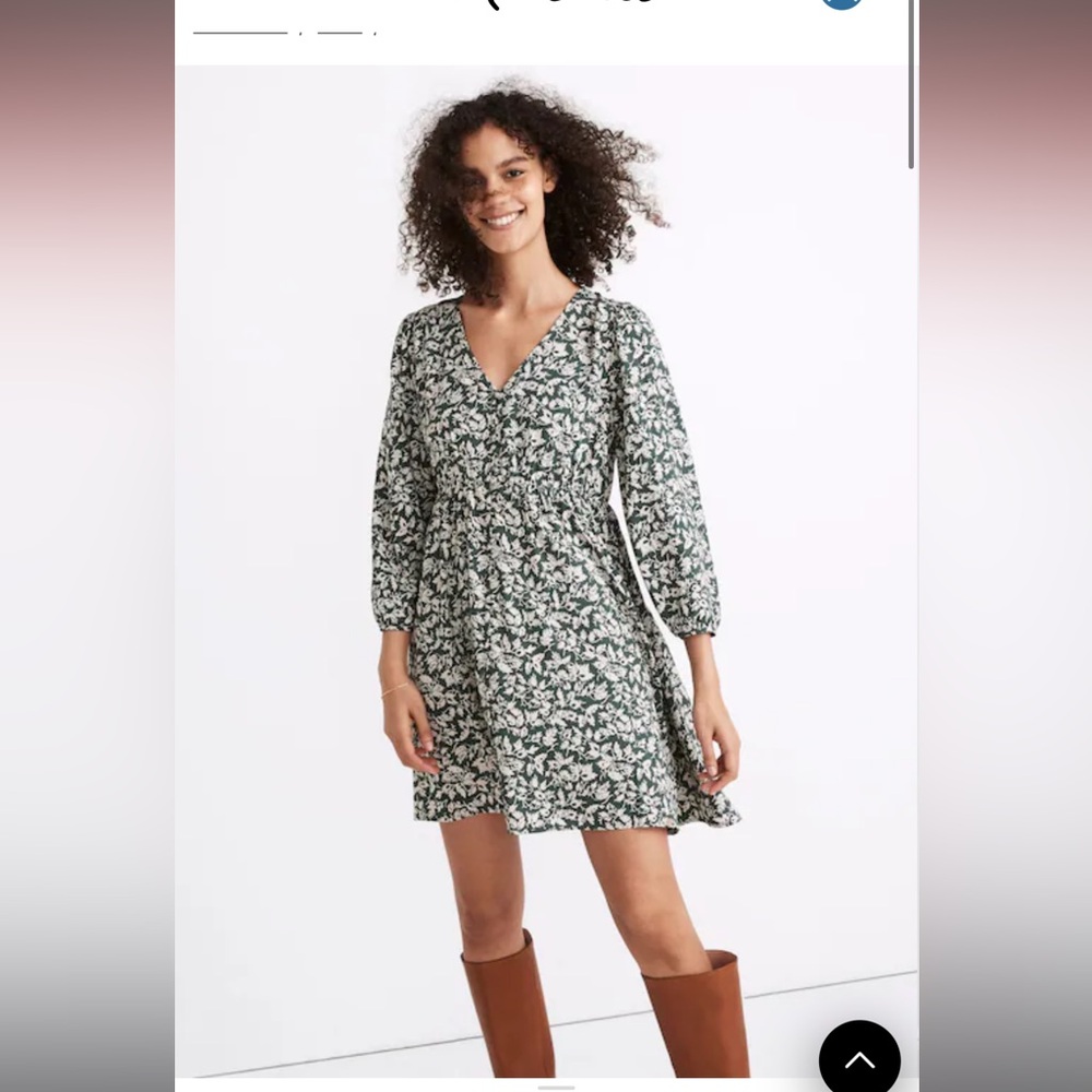 Madewell Floral Green Dress